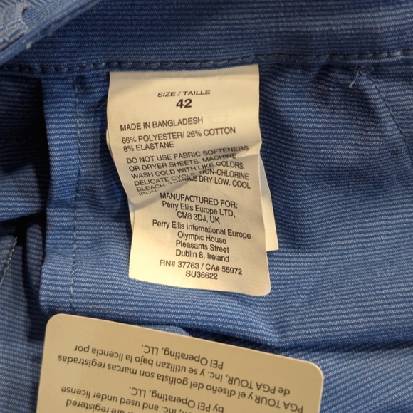 PGA Tour Blue Performance Golf Shorts UPF 50 Straight Fit Size 42 - Picture 2 of 5